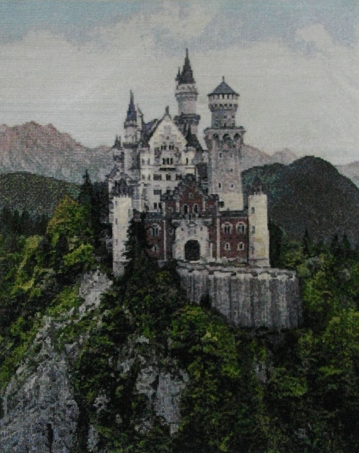 Neuschwanstein castle cross-stitch