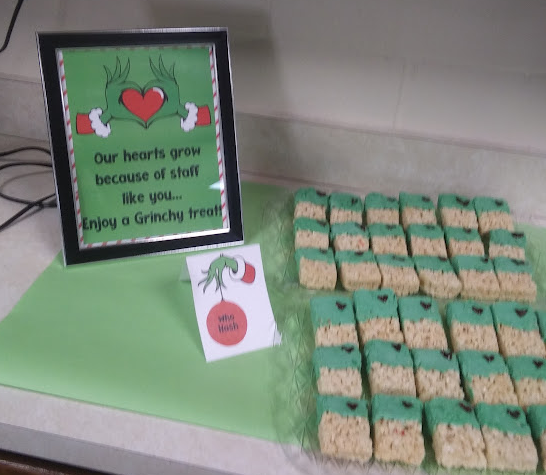 Krispy Treats with green for grinch