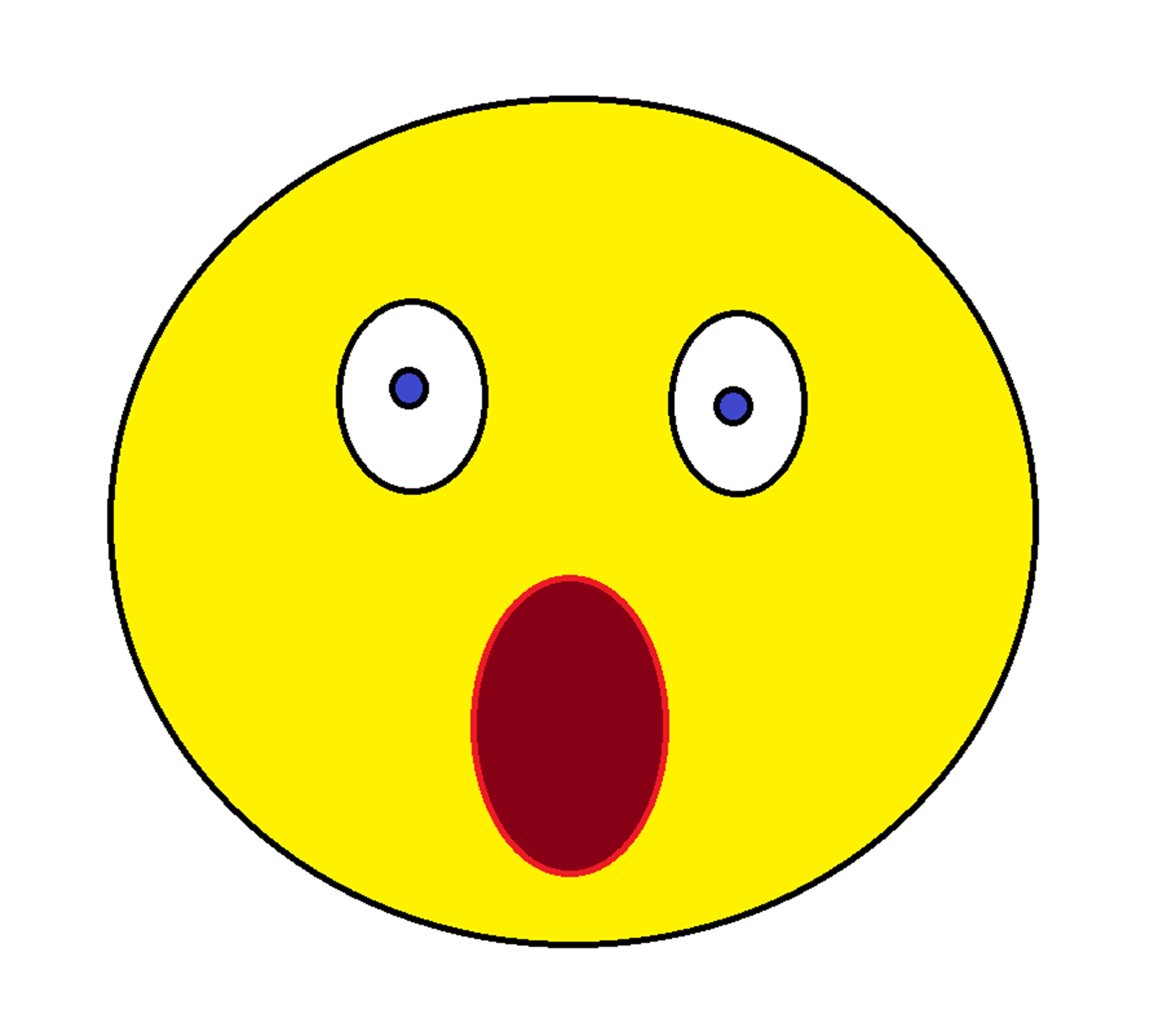 Shocked face by me on Microsoft Paint