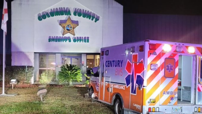 An ambulance located near a police station in Florida. An ambulance located near a police station in Florida.