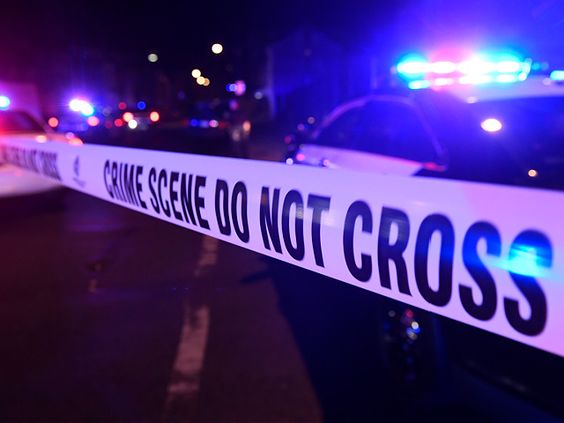 Police do not cross sign in Gary Indiana after an auto accident