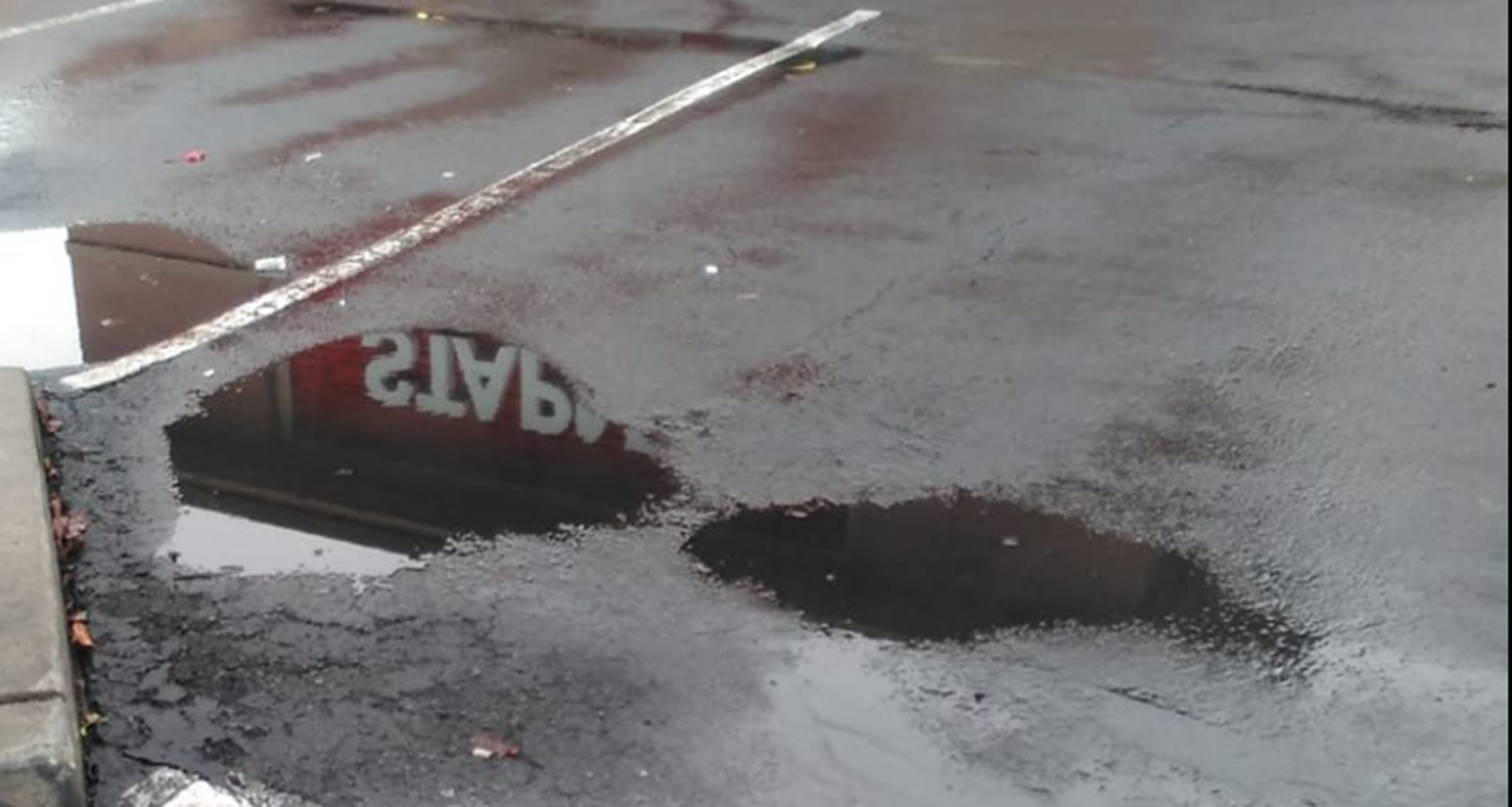 Photo I took of the Staples sign in a couple of puddles Photo I took of the Staples sign in a couple of puddles