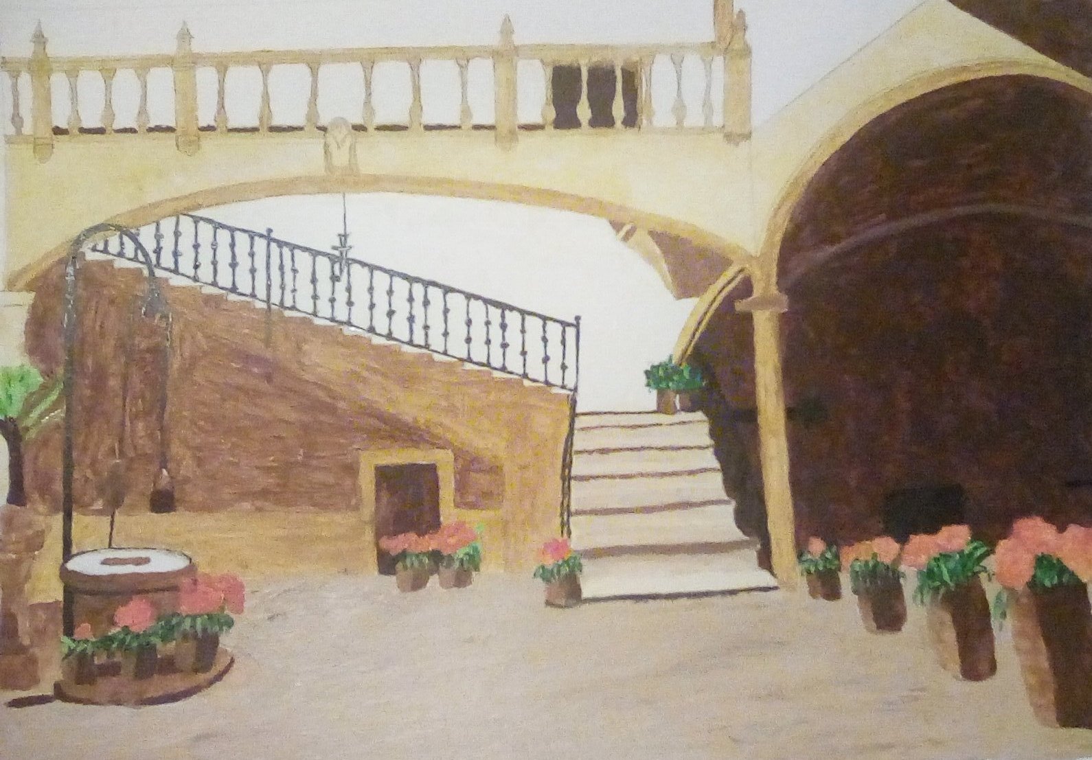 Finished painting of the villa.