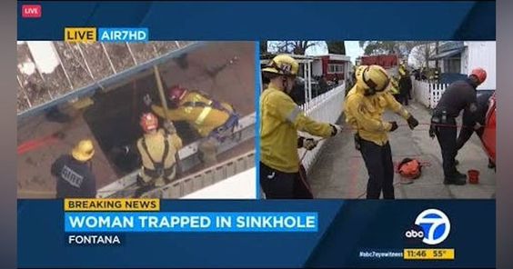 Firefighters in California rescue a female who fell down a septic tank Firefighters in California rescue a female who fell down a septic tank
