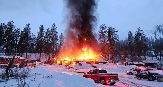 House on fire in Washington State on Friday January 26 House on fire in Washington State on Friday January 26