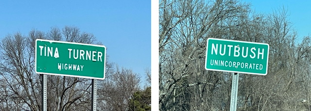 Highway signs in Nutbush, Tennessee. Photos taken by and the property of FourWalls. Highway signs in Nutbush, Tennessee. Photos taken by and the property of FourWalls.