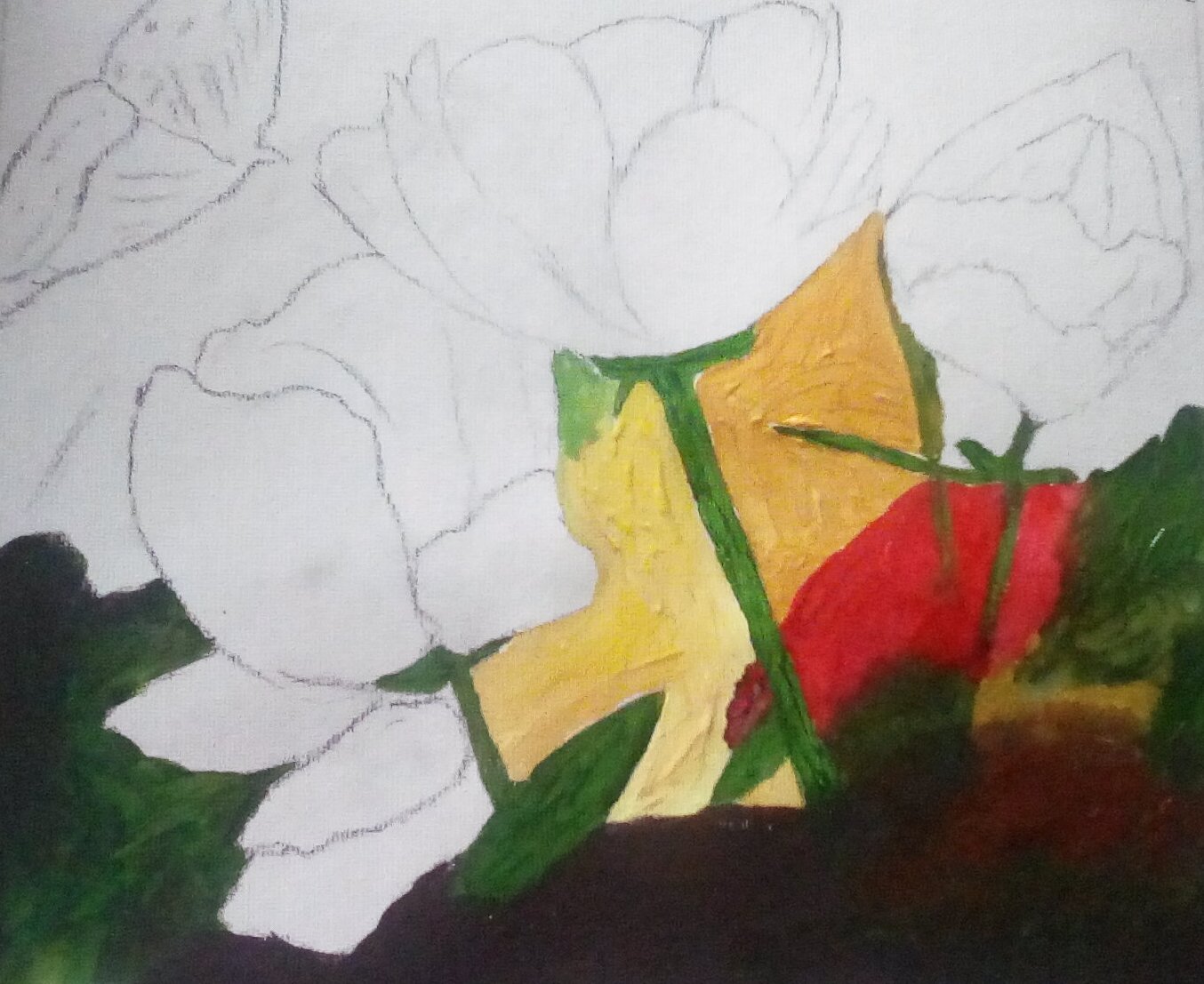 Flower painting - Work in progress.