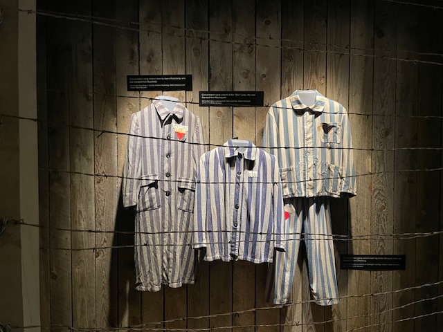 Uniforms of concentration camp survivors