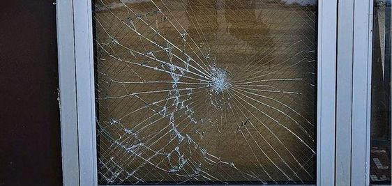 A deer in Howell Township New Jersey crashes a window outside of a school. A deer in Howell Township New Jersey crashes a window outside of a school.