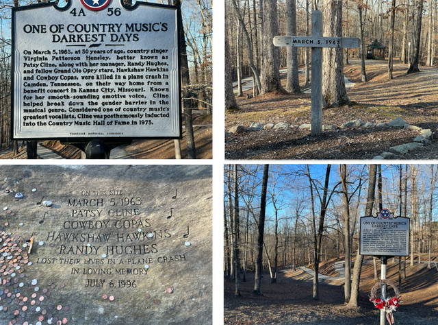 Photos at the “Patsy Cline plane crash” site, Camden, Tennessee.  Photos taken by and the property of FourWalls.