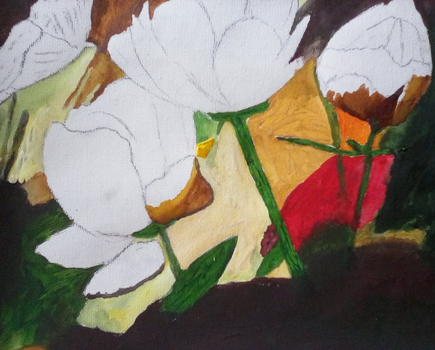 Flower painting - Work in progress. 