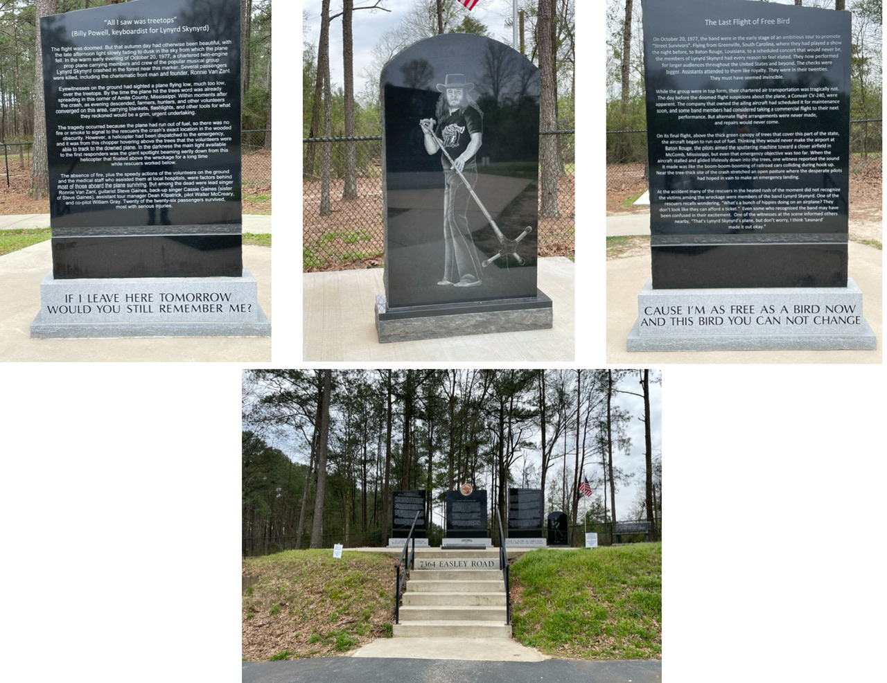 Photos at the Lynyrd Skynyrd Monument, Gillsburg, Mississippi. Photos taken by and the property of FourWalls. Photos at the Lynyrd Skynyrd Monument, Gillsburg, Mississippi. Photos taken by and the property of FourWalls.