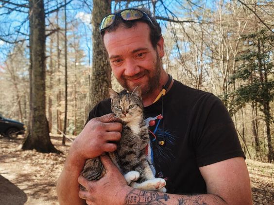 A cat named Lilly saved from death at a junkyard in North Carolina by an employee