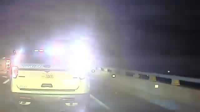 Police car in Brevard County in Florida saving the life of her K9 partner 