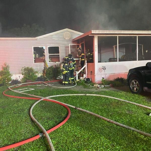 Image of a burning house in Florida.