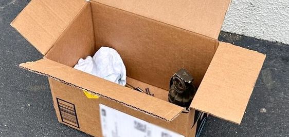 A box that contained live grenades was taken to a police station in California