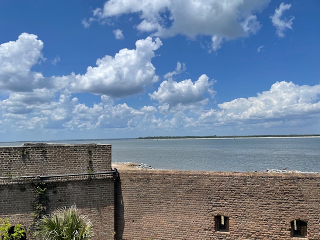 Looking into the sound from the top of Fort Clinch.  Photo taken by and the property of FourWalls.