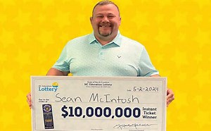 Lottery winner Sean McIntosh in North Carolina