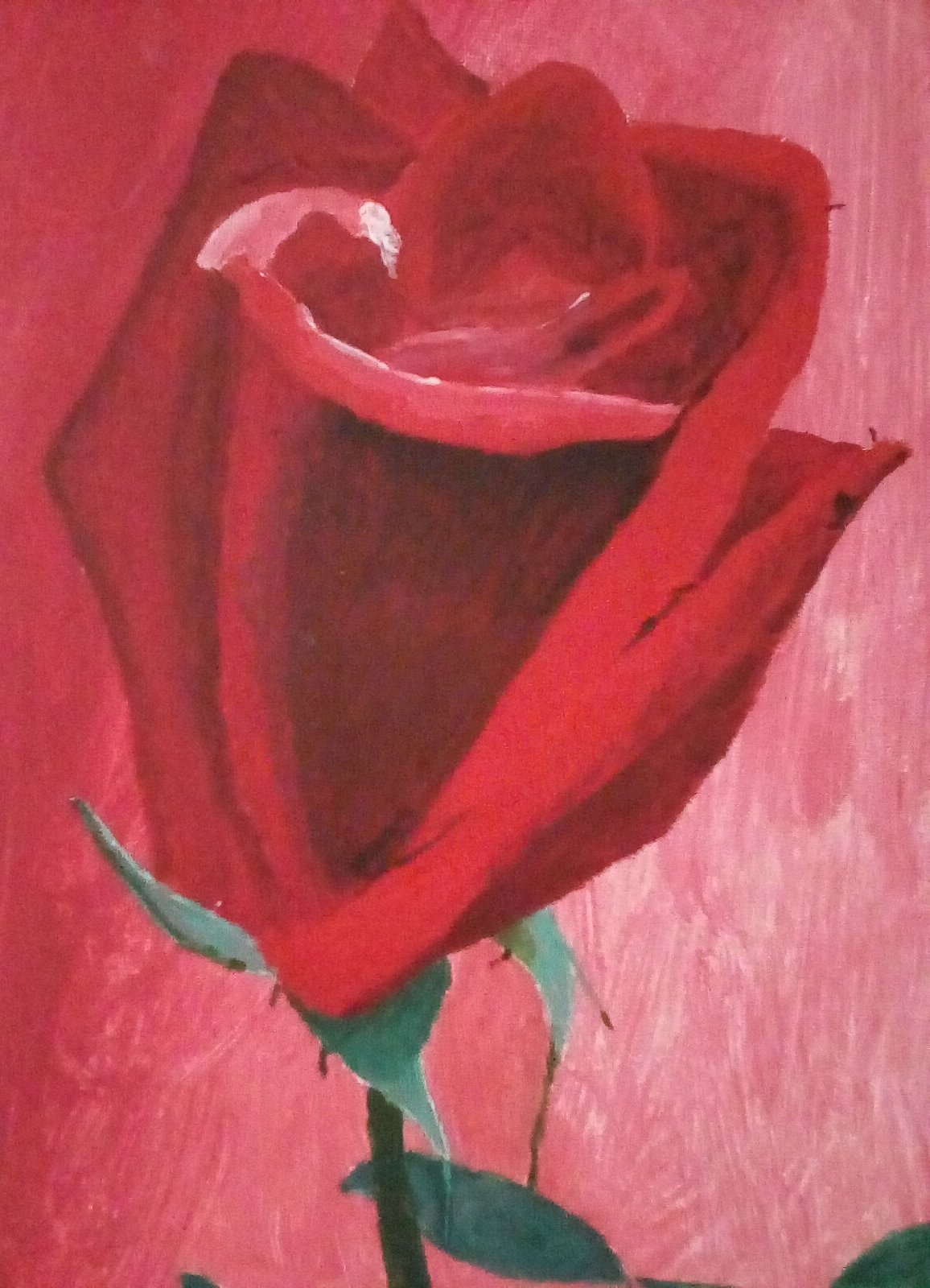 The finished painting of the rose. The finished painting of the rose.