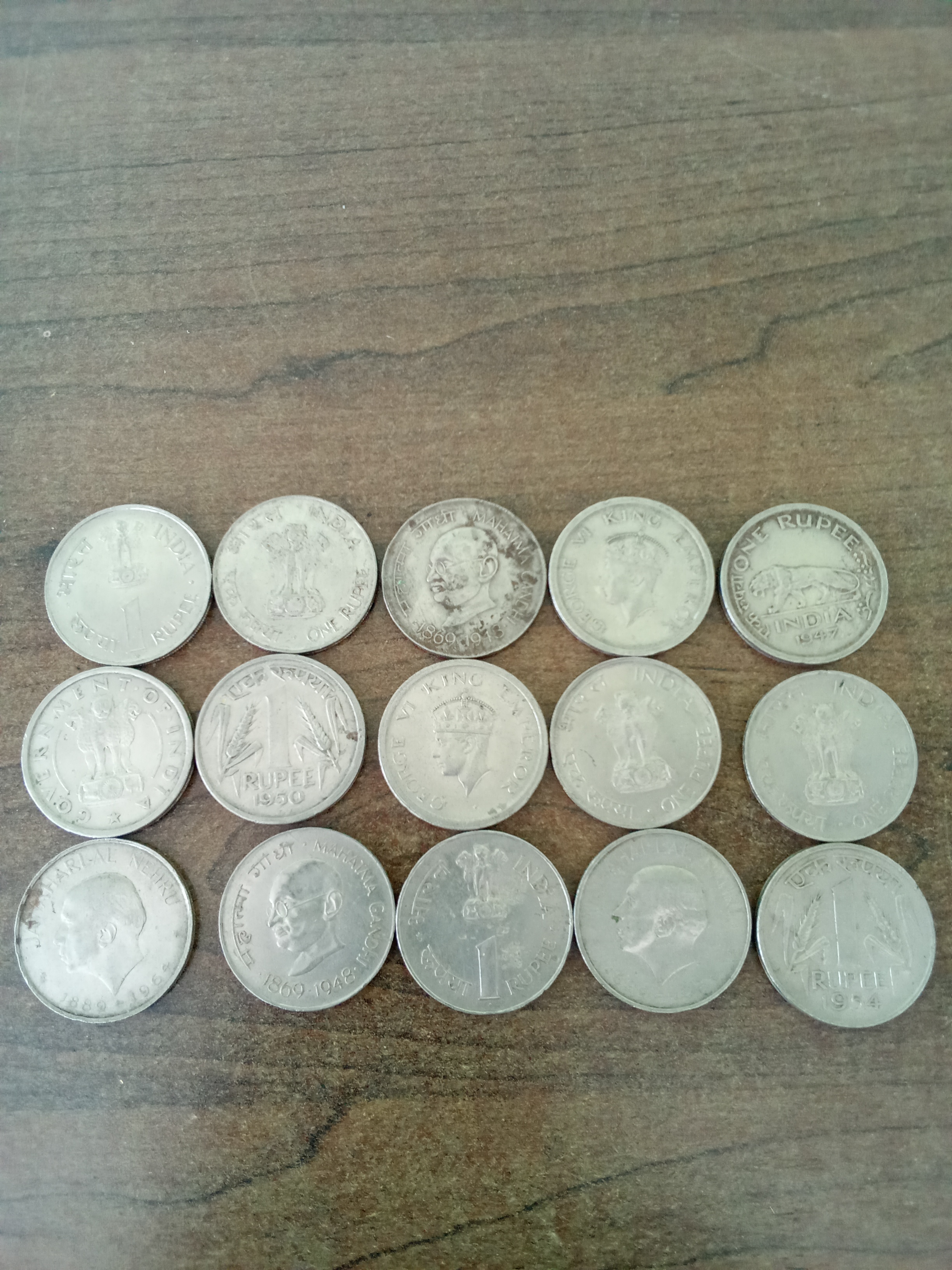 Old one rupee coins