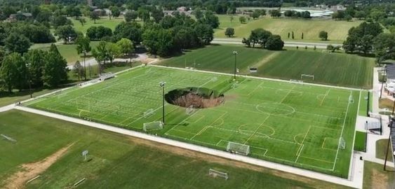 Sinkhole accident in Illinois last month. Sinkhole accident in Illinois last month.