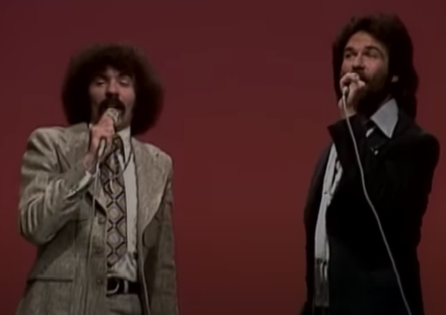 Joe Bonsall (left), from a video screen grab.