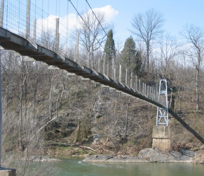 Swinging Bridge - This is the swinging bridge over Narrow Passage, in Virginia.  It stretches across the Shenandoah River.