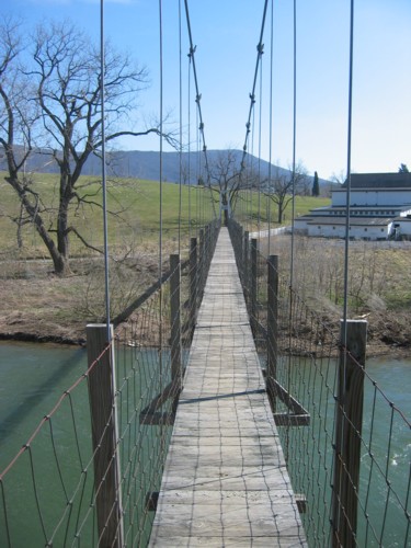Narror Passage Swinging Bridge - Another view of the swinging bridge. Stretching over the Shenandoah River in VA.