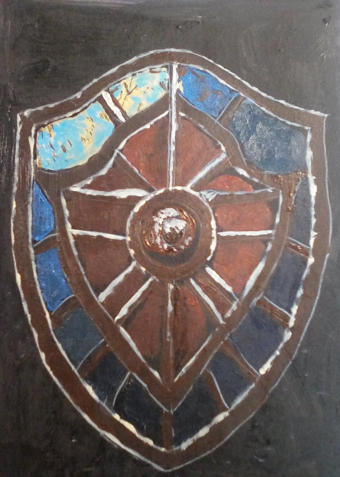 Sheild - acrylics. 