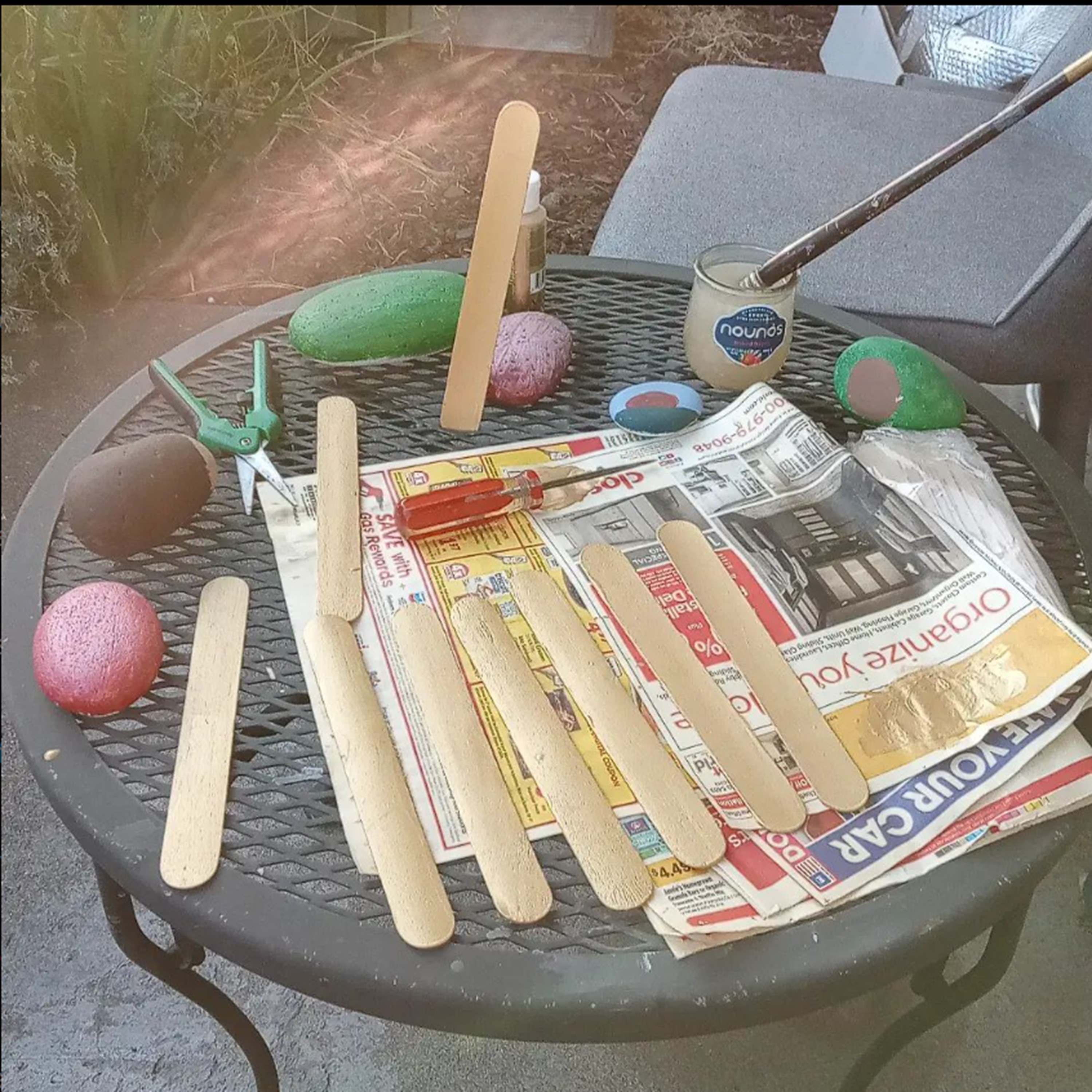 Photo I took of the tongue depressors I gave more coats to