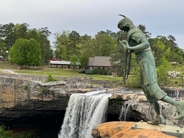 Noccalula Falls in spring 2024.  Photo taken by and the property of FourWalls.