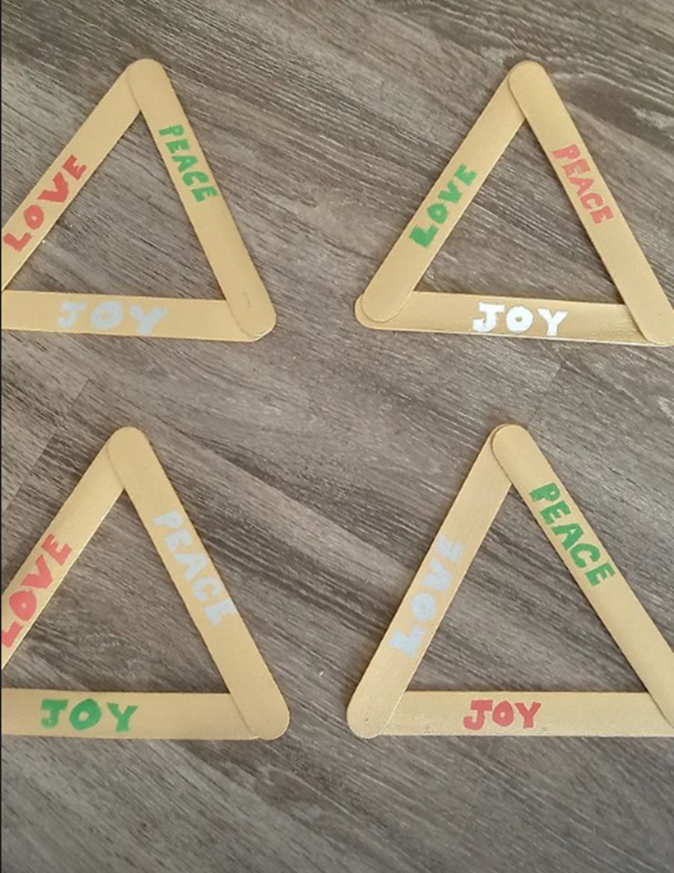 Photo I took of tongue depressor triangles Photo I took of tongue depressor triangles