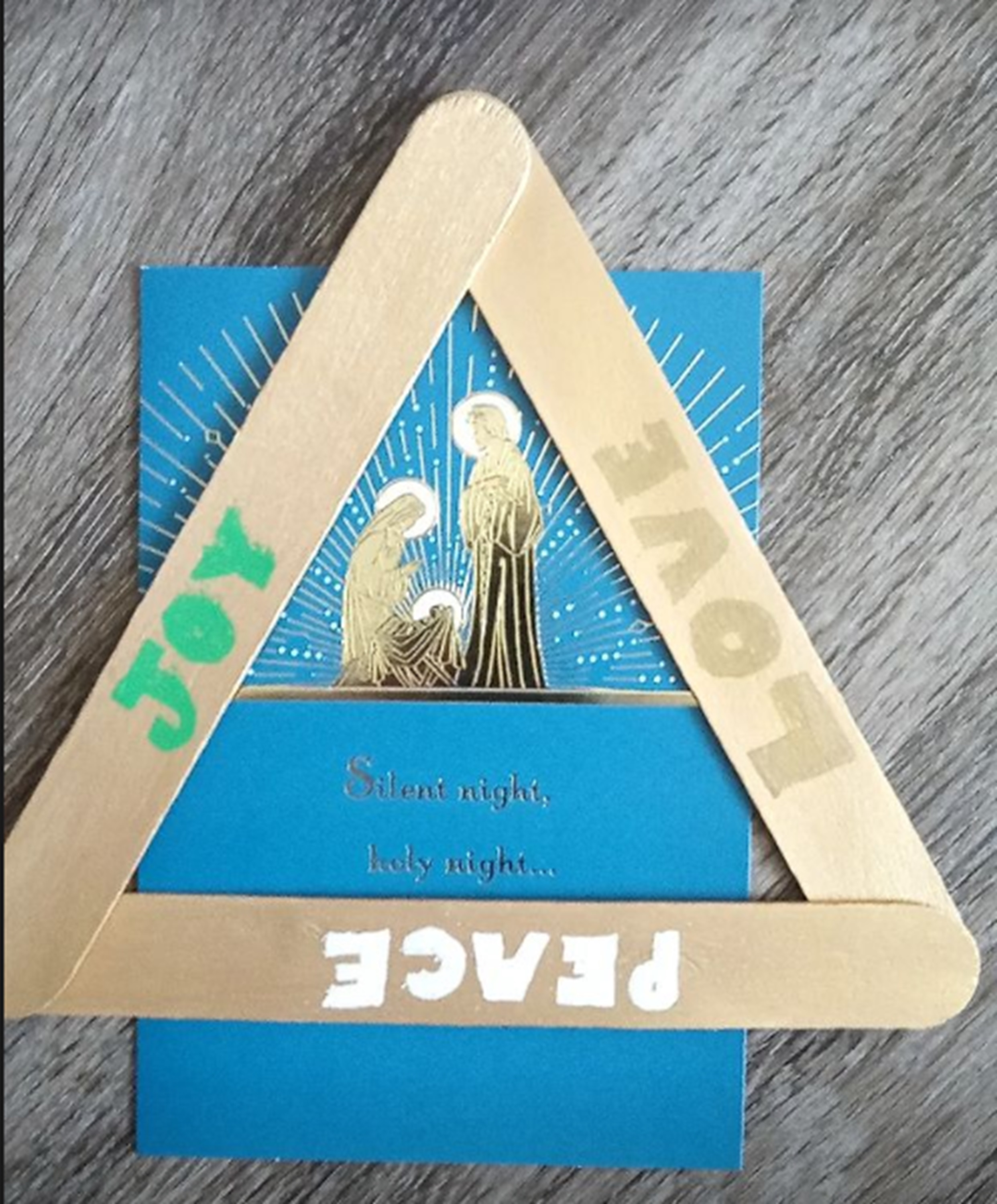 Tongue depressor door hanger with card behind it. Tongue depressor door hanger with card behind it.