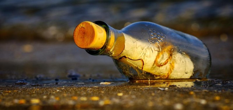 A letter inside of a bottle located by a couple in Georgia.; A letter inside of a bottle located by a couple in Georgia.;