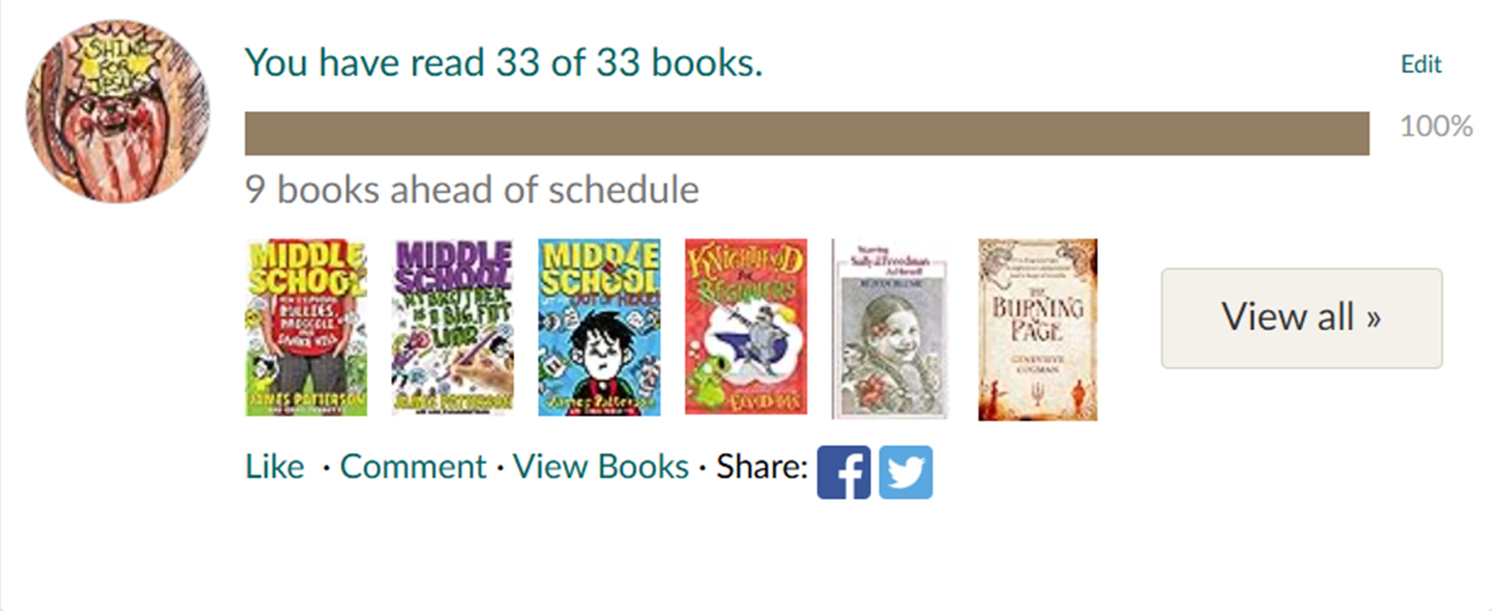 Screencap from my GoodReads page