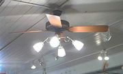 ceiling Fan - The ceiling fan was invented in 1886 by father-and-son team John and James Hunter. This device was powered by water, as electric power was still scarce. Several years later, the Emerson Electric Company introduced the world's first alternating-current fan motor, which opened the doors to a major improvement upon Hunter's design. In 1903, the Hunter Fan and Motor Company began producing its'Original' line of ceiling fans, which quickly became a mainstay in the industry and underwent very few changes in design until 100 years later. Ceiling fans are normally used as a cooling device in warm months by pushing air down from above, thereby creating a wind chill effect.