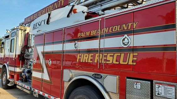 Firetruck in Palm Beach County Florida. Firetruck in Palm Beach County Florida.
