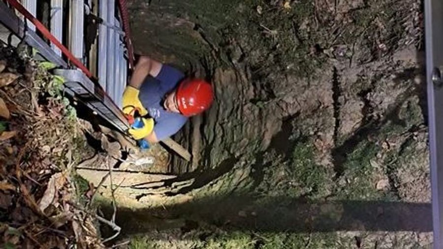 Firefighters in Alabama rescue a female goat in a dry well