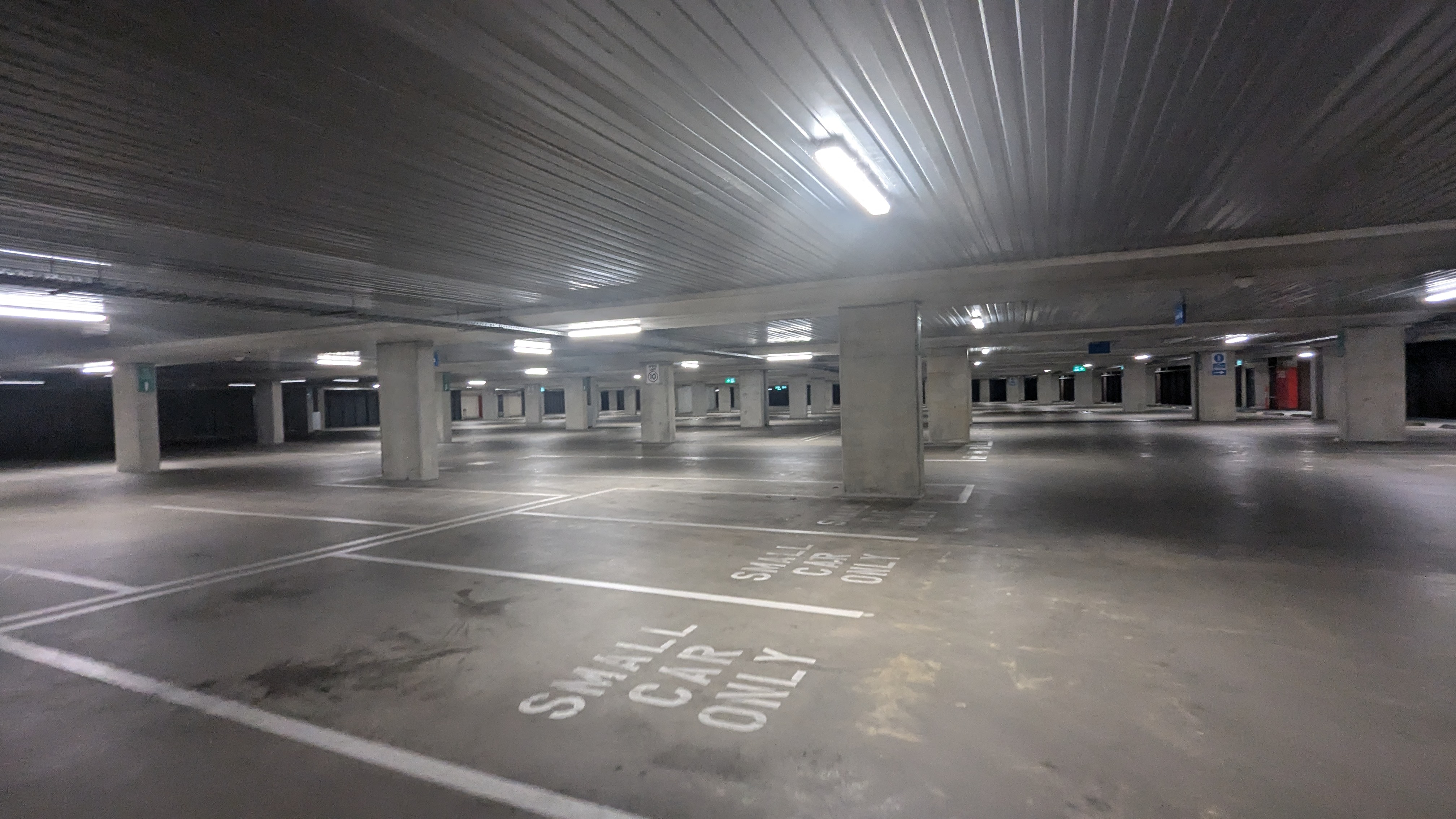 An empty car park