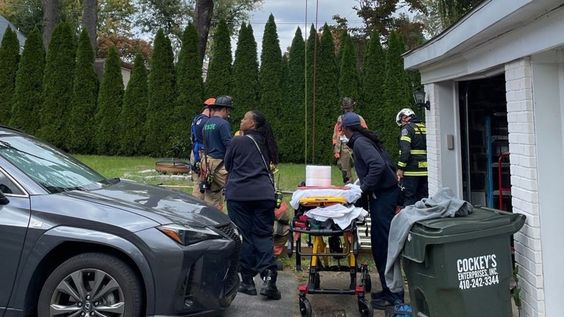 Firefighters in Baltimore County rescue a man who fell into a well. Firefighters in Baltimore County rescue a man who fell into a well.