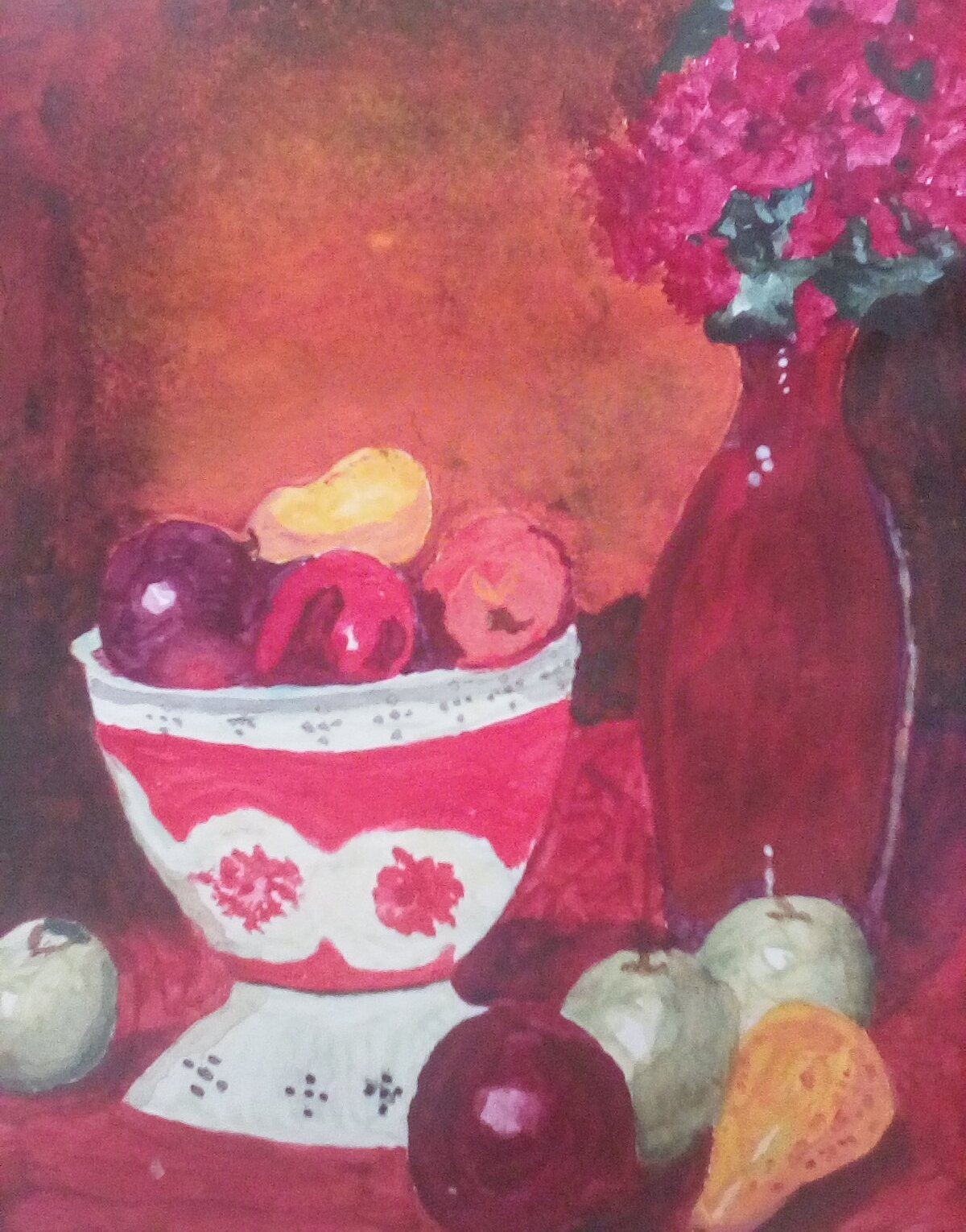 Still life in acrylics. Still life in acrylics.