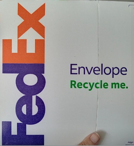 Photo of Fed-Ex envelope I will be sending a package in. Photo of Fed-Ex envelope I will be sending a package in.