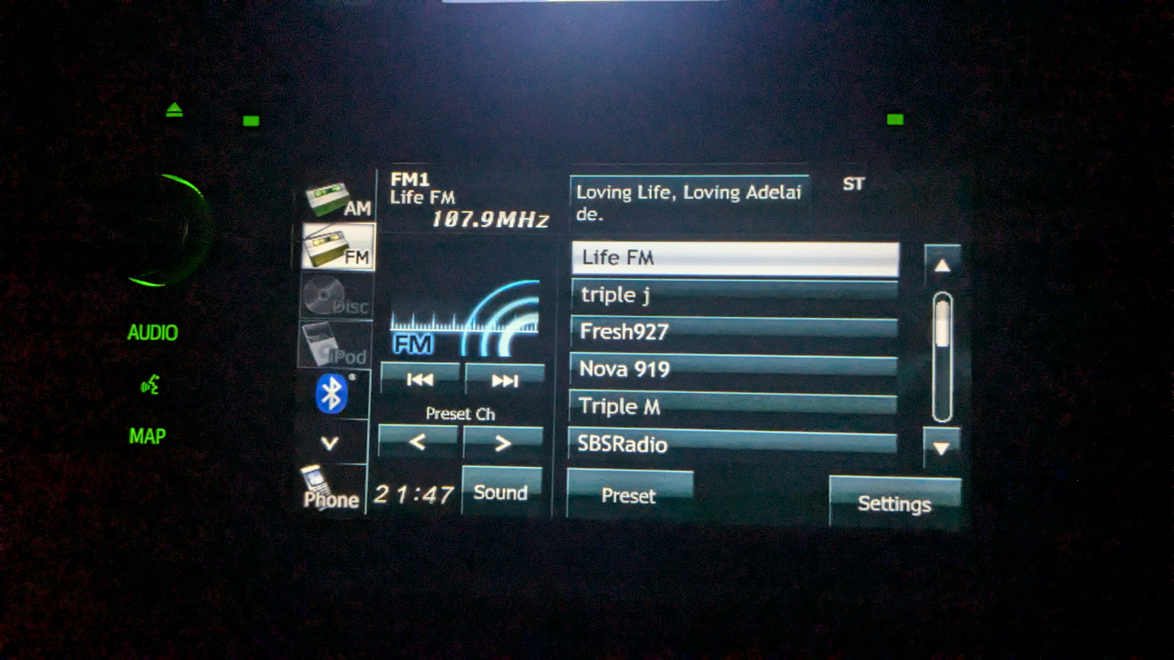 Radio in the car