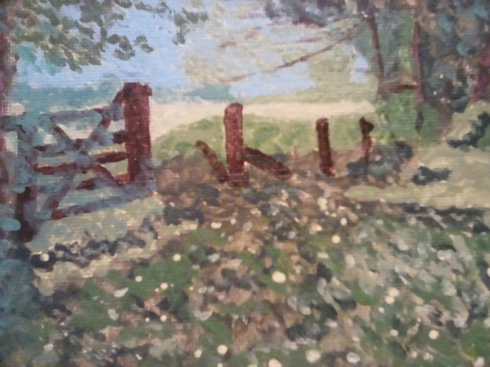 The old gate acrylic painting.