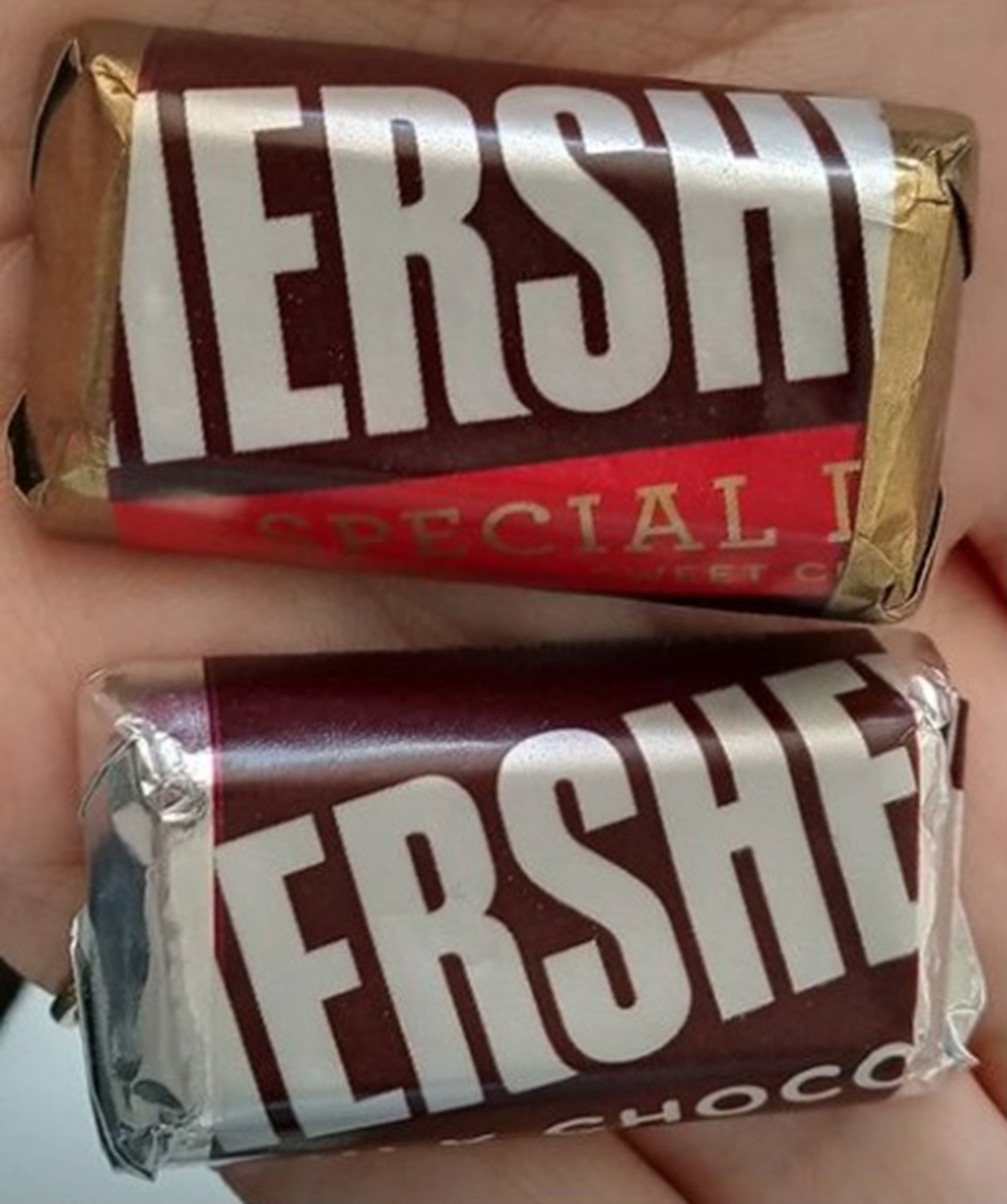 Mini chocolate bars I got from the hearing aid place Mini chocolate bars I got from the hearing aid place
