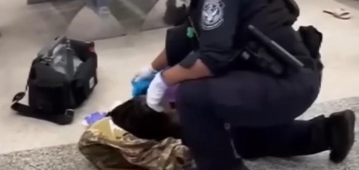 Authorities assisting a woman who was in labor at an airport in Florida