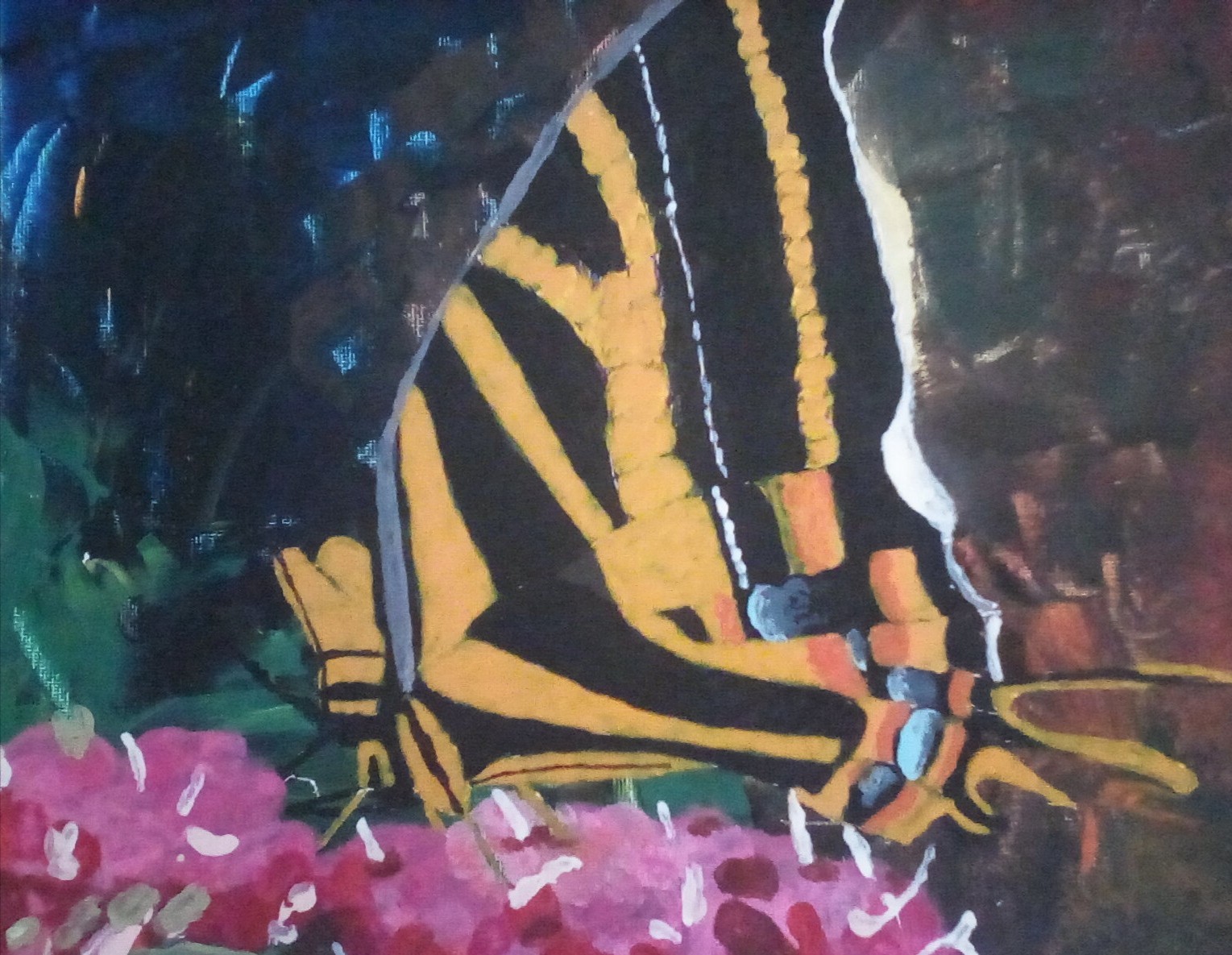 Butterfly in acrylics.