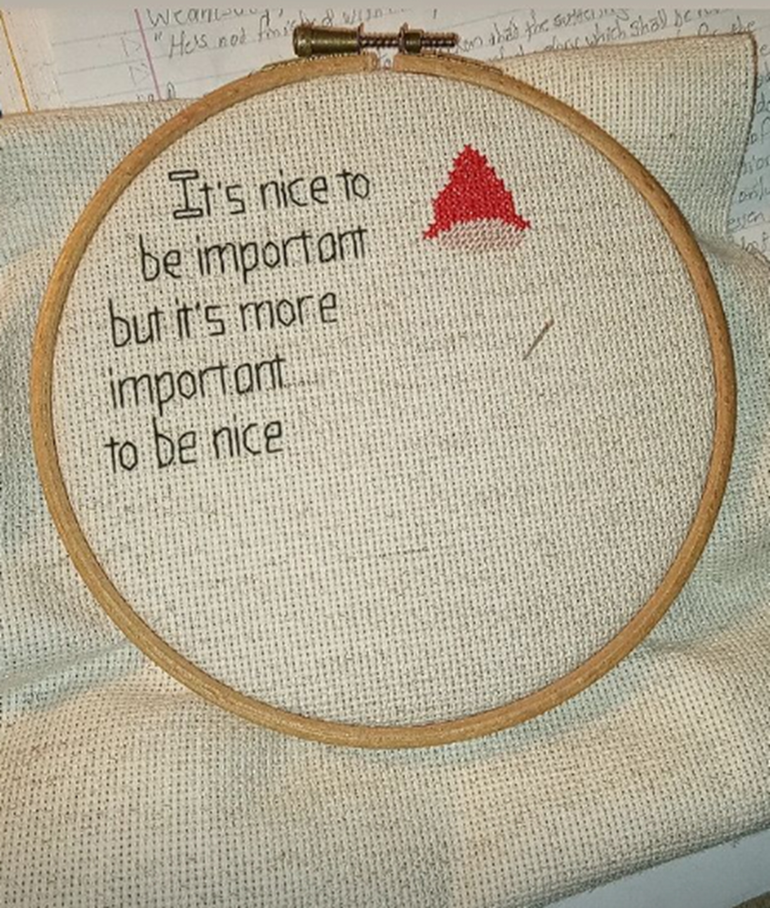 Progress on my cross stitch as of yesterday Progress on my cross stitch as of yesterday