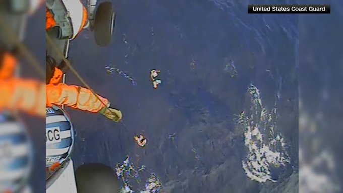 USCG rescues 3 persons aboard a vessel in North Carolina.