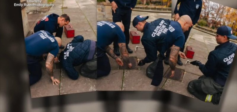 Firefighters in Cleveland Ohio retrieve a missing engagement ring. 